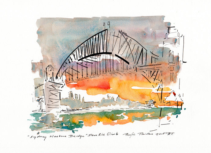 Sydney Harbour Bridge dawn sunrise bridge climb A4 PRINT