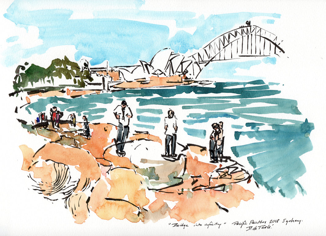 Sydney Harbour Bridge into infinity  A4 PRINT