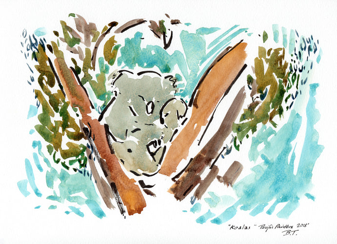 Mother and baby koala A4 PRINT