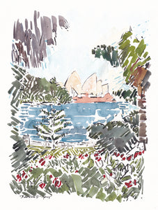 "Sydney Opera House with red tulips" A4 ART Print Sydney AUSTRALIA